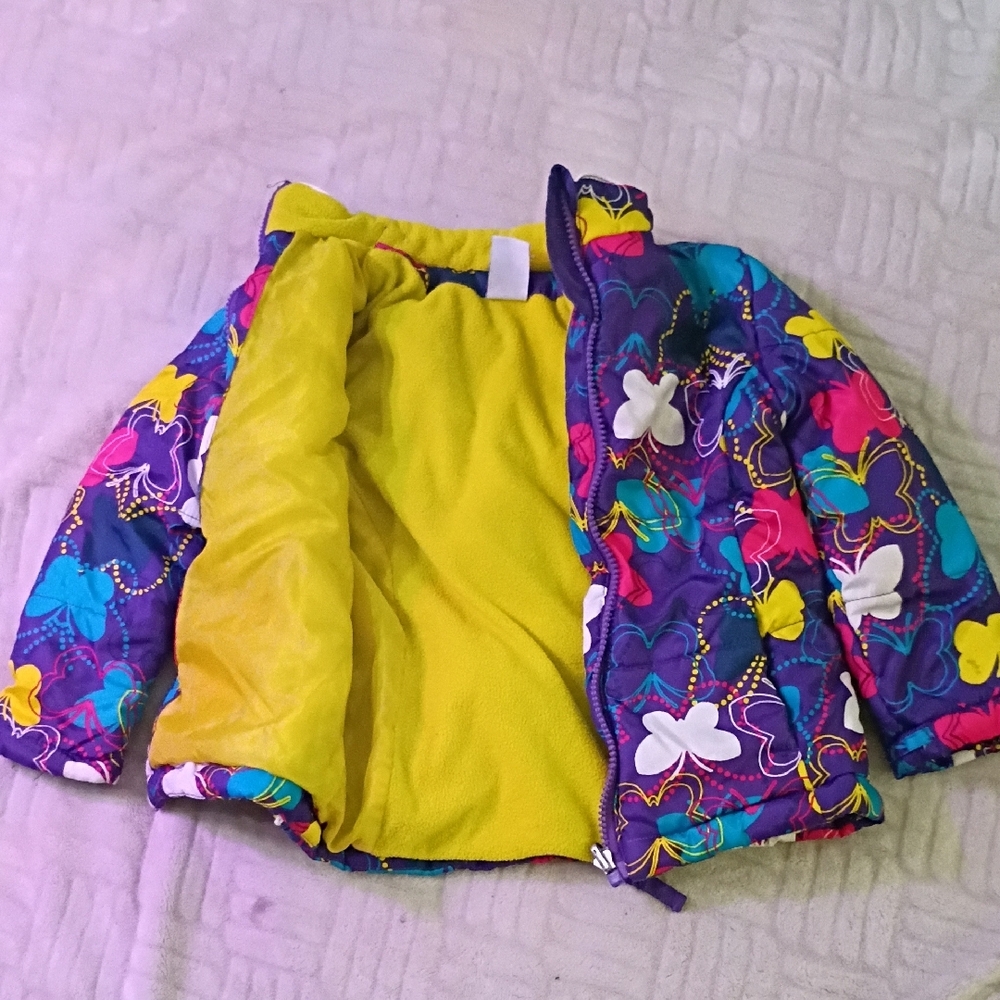 Healthtex Multicolor Butterfly Puffer Jacket - Picture 3 of 4